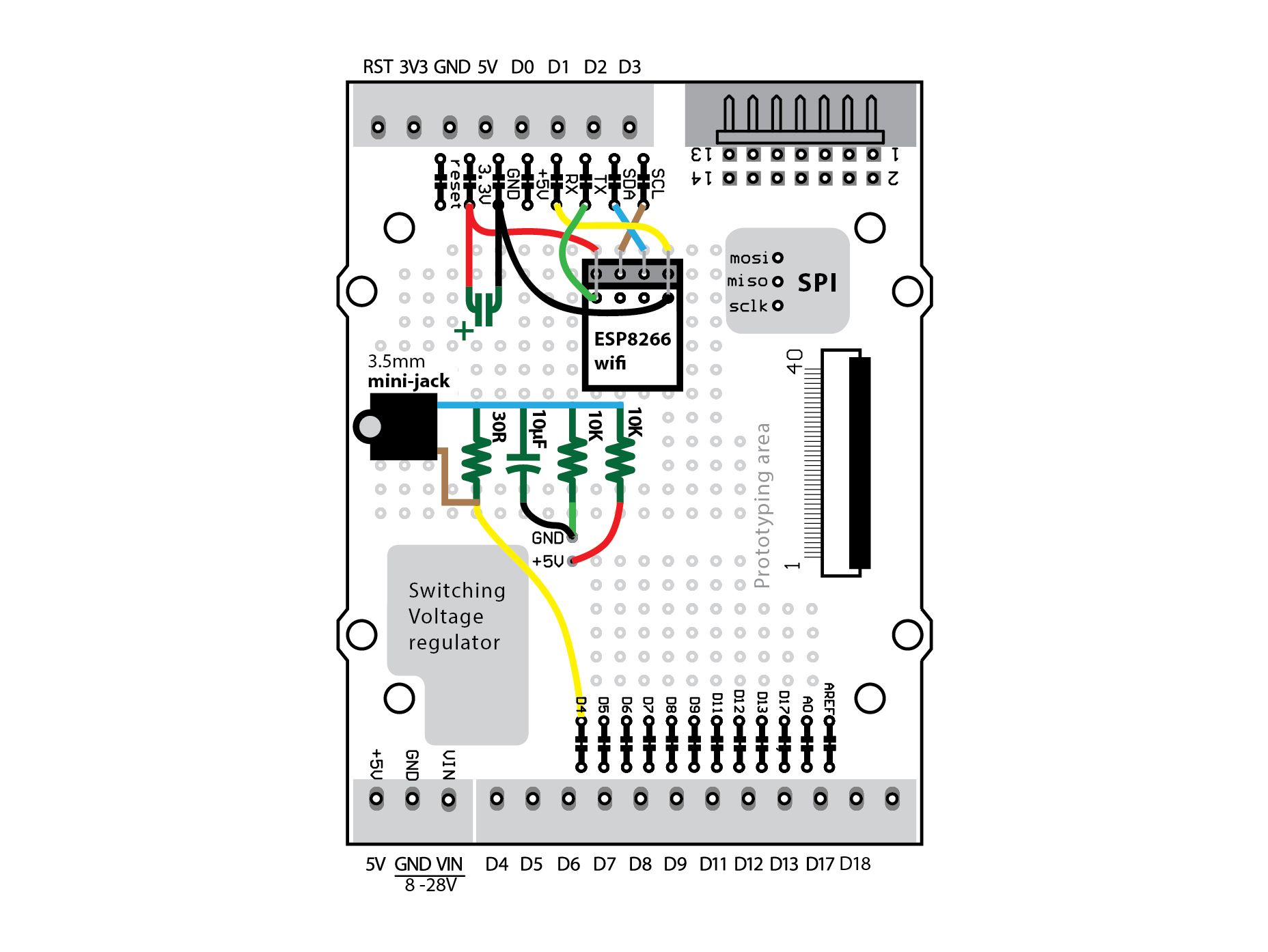 IOT esp8266 ac electricidad current sensor sct-013 0-30a 0-1v adC non invasive Arduino